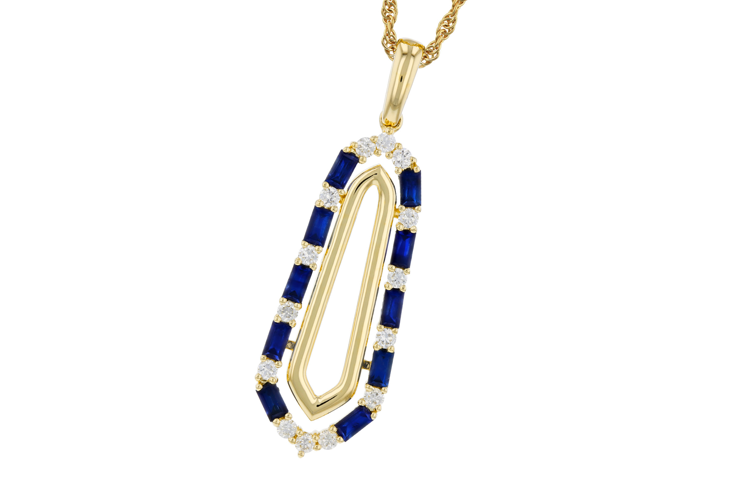 14K Yellow Gold Sapphire Necklace