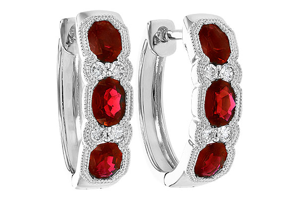 14K White Gold Ruby Earrings