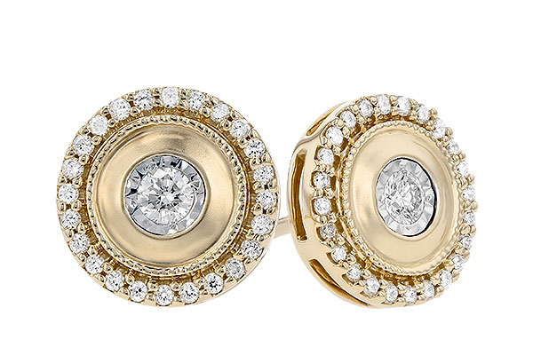 14K Yellow Gold Diamond Earrings