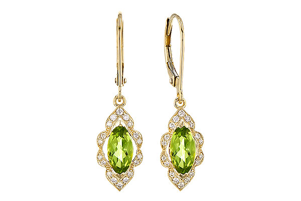 14K Yellow Gold Peridot Earrings
