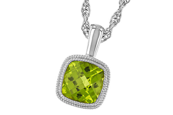 14K White Gold Peridot Necklace