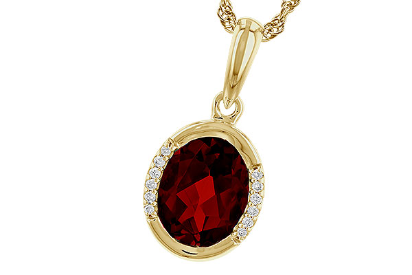 14K Yellow Gold Garnet Necklace