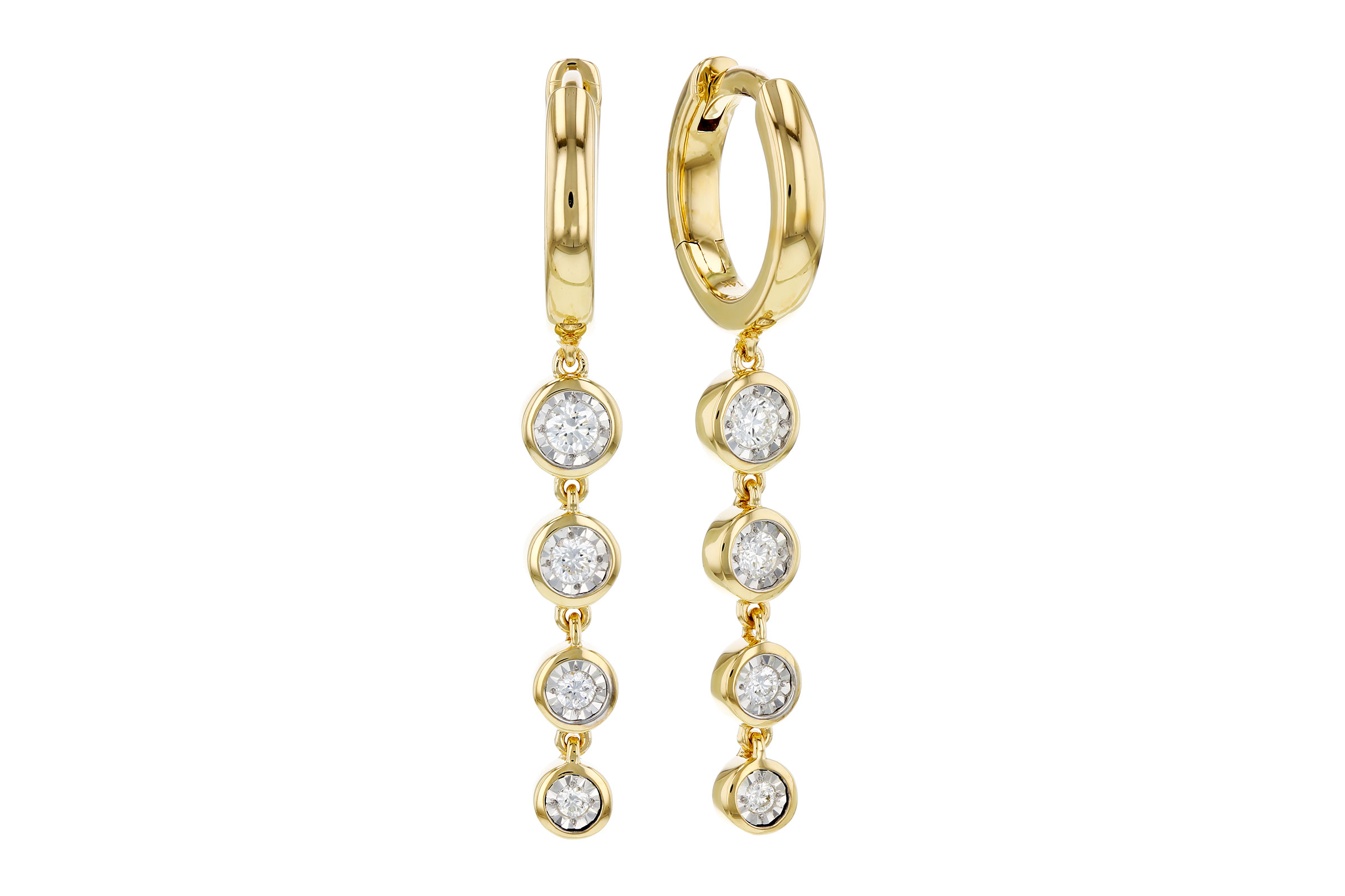14K Yellow Gold Diamond Earrings