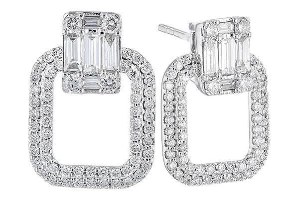 14K White Gold Diamond Earrings
