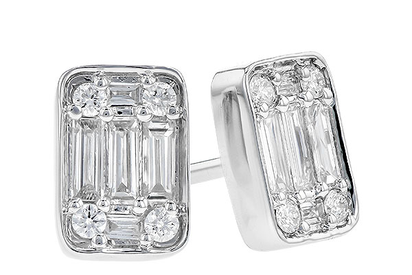 14K White Gold Diamond Earrings