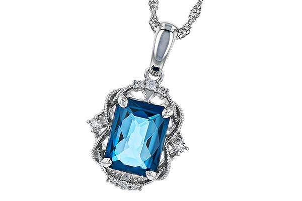 14K White Gold Topaz Necklace
