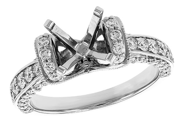 14K White Gold Diamond Semi-Mount Ring