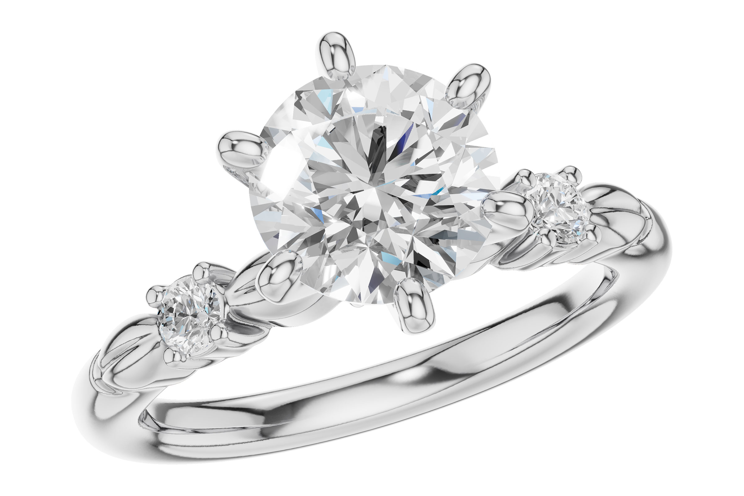 14K White Gold Diamond Semi-Mount Ring
