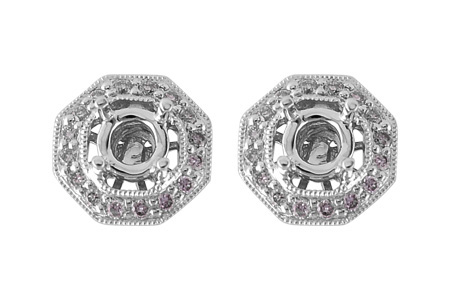 14K White Gold Diamond Earrings