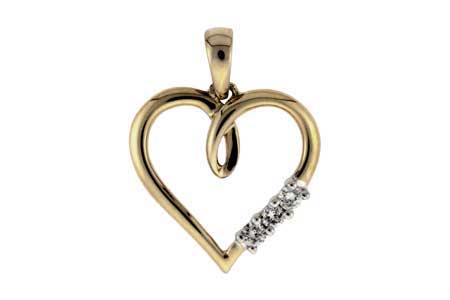 14K Yellow Gold Diamond Pendant