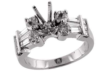18K White Gold Diamond Semi-Mount Ring