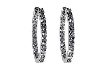 14K White Gold Diamond Earrings