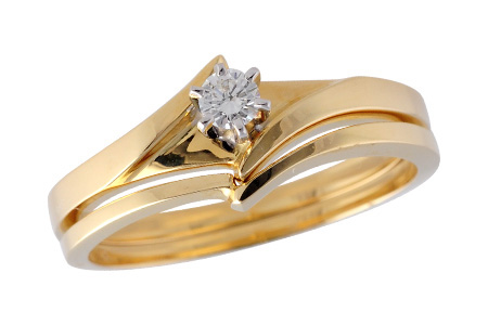 14K Yellow Gold Diamond Wedding Set