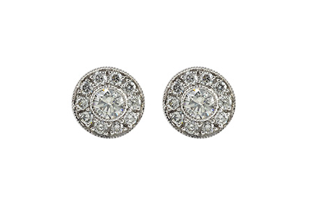 14K White Gold Diamond Earrings