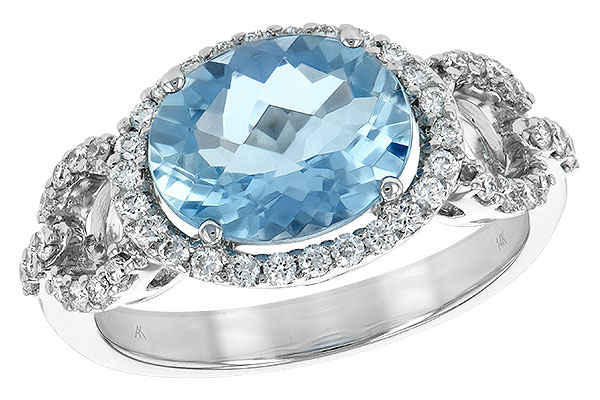 14K White Gold Aquamarine Ring