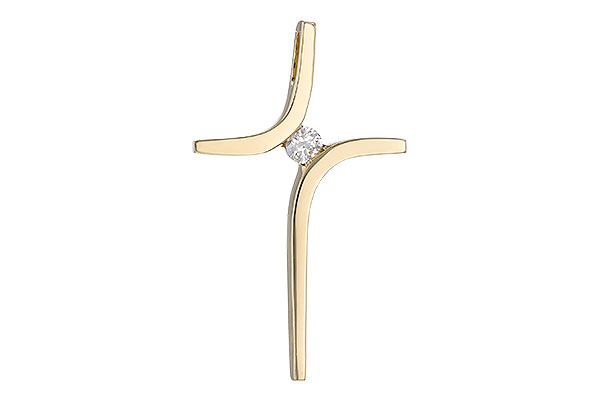 14K Yellow Gold Diamond Pendant
