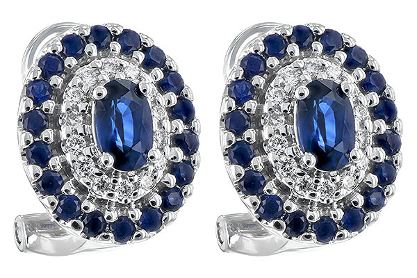 14K White Gold Sapphire Earrings