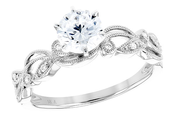 14K White Gold Diamond Semi-Mount Ring