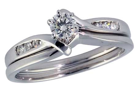 14K White Gold Diamond Wedding Set