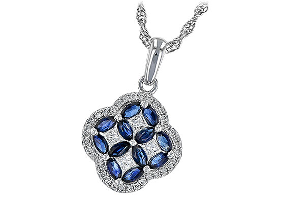 14K White Gold Sapphire Necklace