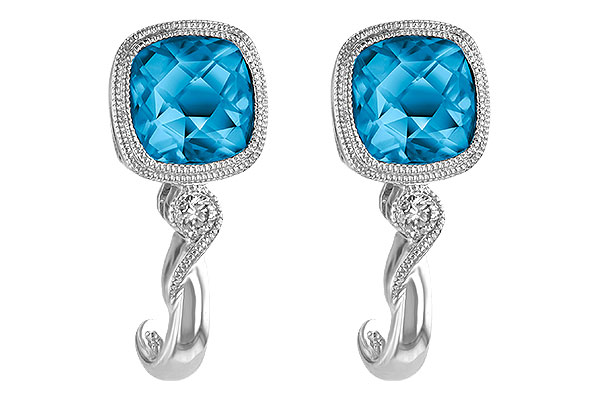 14K White Gold Topaz Earrings