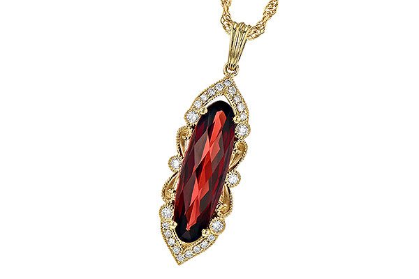 14K Yellow Gold Garnet Necklace