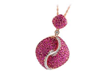 14K Rose Gold Sapphire Necklace