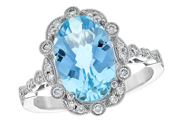 14K White Gold Aquamarine Ring