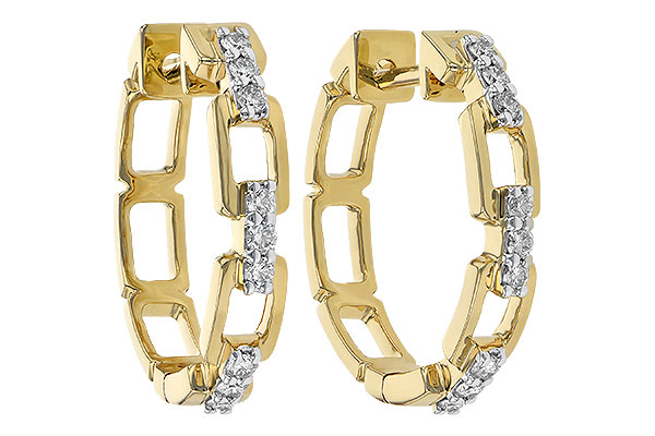 14K Yellow Gold Diamond Earrings