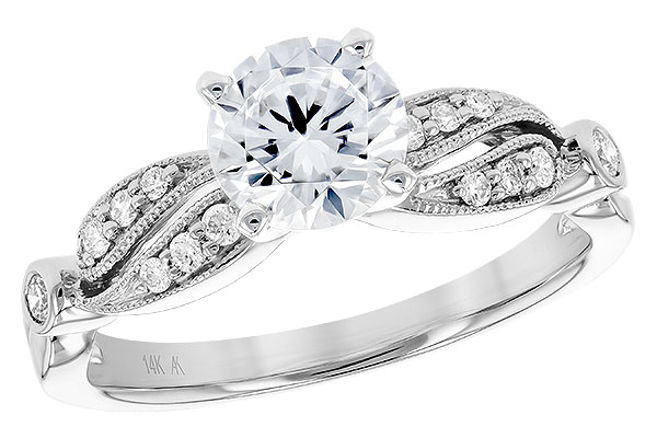14K White Gold Diamond Semi-Mount Ring