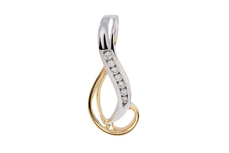 14K Two-Tone Diamond Pendant