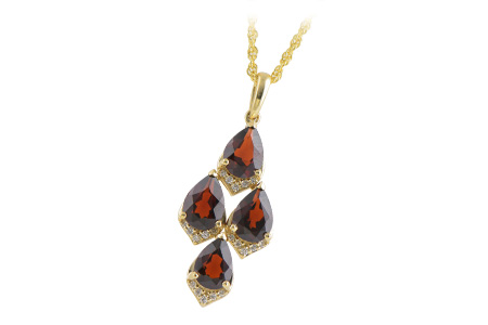 14K Yellow Gold Garnet Necklace