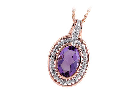 14K Two-Tone Amethyst Necklace