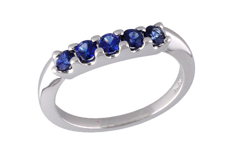 14K White Gold Sapphire Ring Enhancer