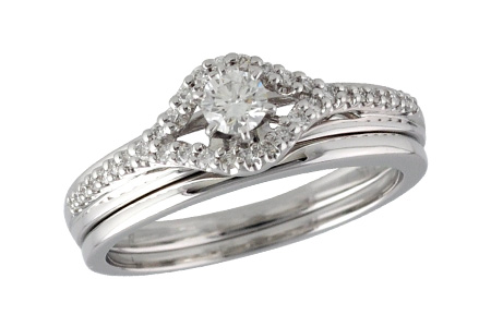 14K White Gold Diamond Wedding Set