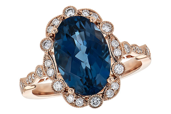 14K Rose Gold Topaz Ring