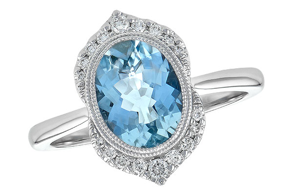 14K White Gold Aquamarine Ring