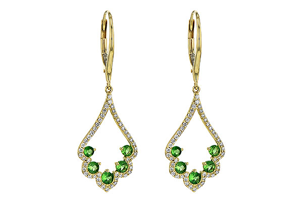 14K Yellow Gold Garnet Earrings