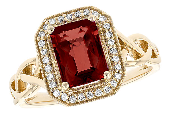14K Yellow Gold Garnet Ring