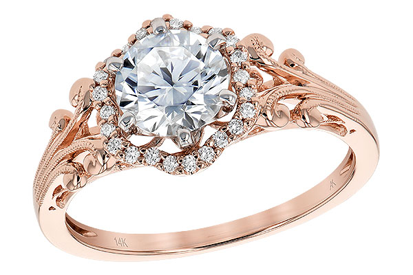 14K Rose Gold Diamond Semi-Mount Ring