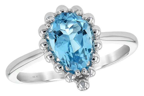 14K White Gold Topaz Ring