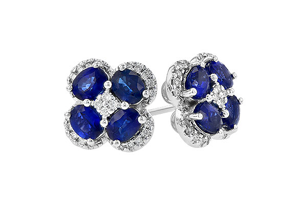 14K White Gold Sapphire Earrings