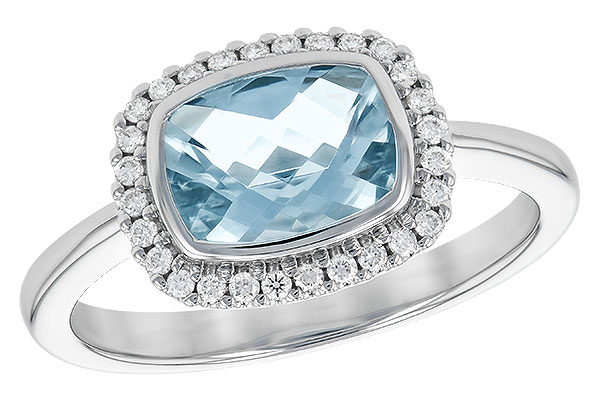 14K White Gold Aquamarine Ring