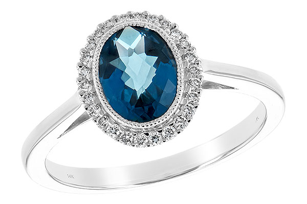 14K White Gold Topaz Ring