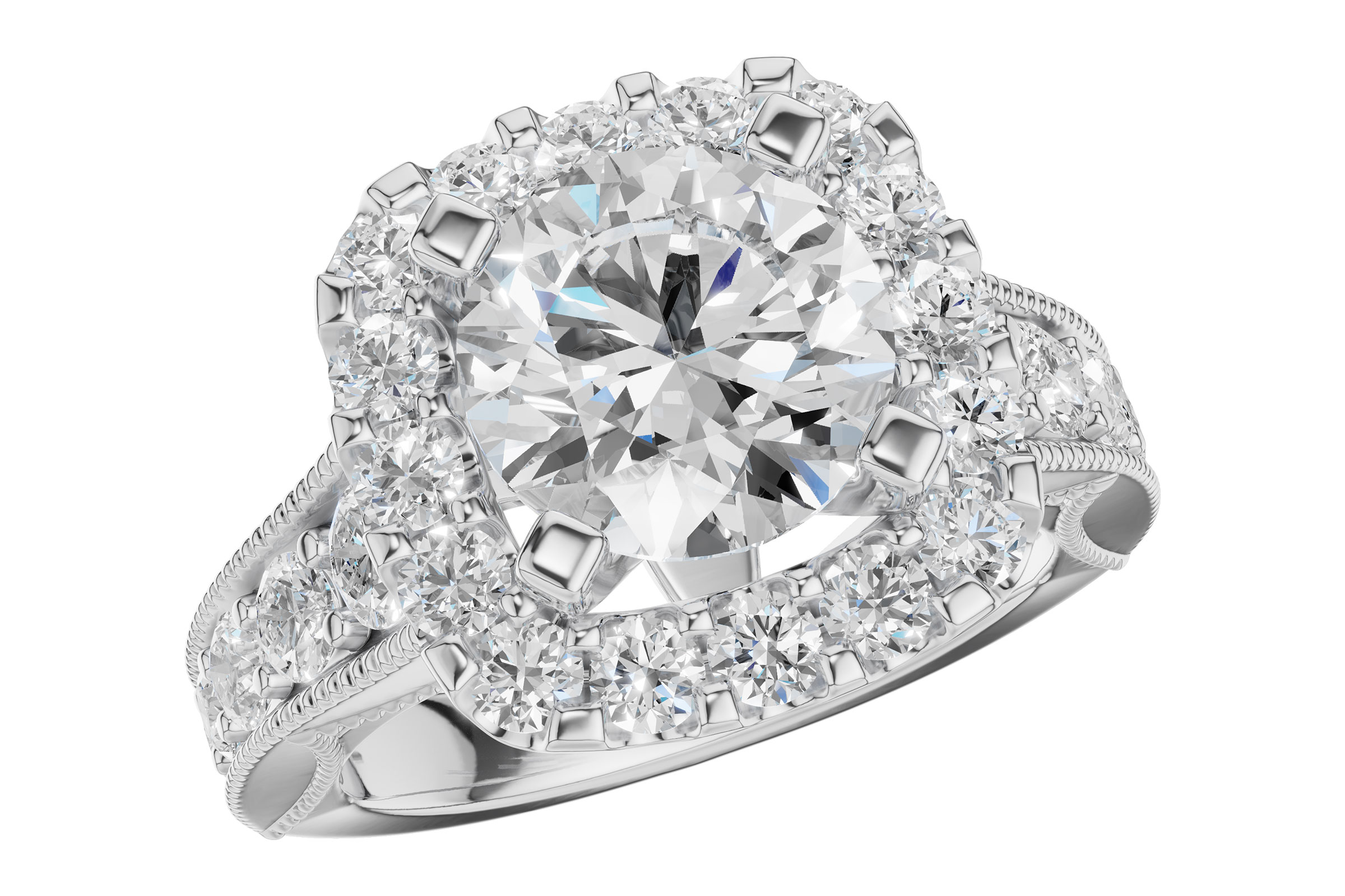 14K White Gold Diamond Semi-Mount Ring