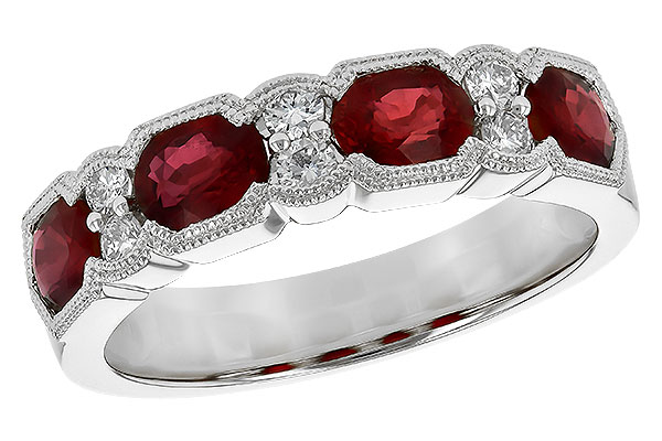 14K White Gold Ruby Anniversary Band
