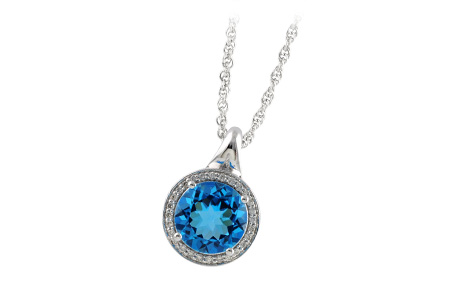 14K White Gold Topaz Necklace