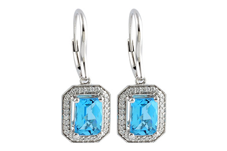 14K White Gold Topaz Earrings