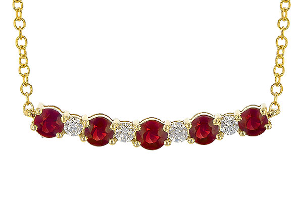 14K Yellow Gold Ruby Necklace