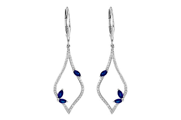 14K White Gold Sapphire Earrings